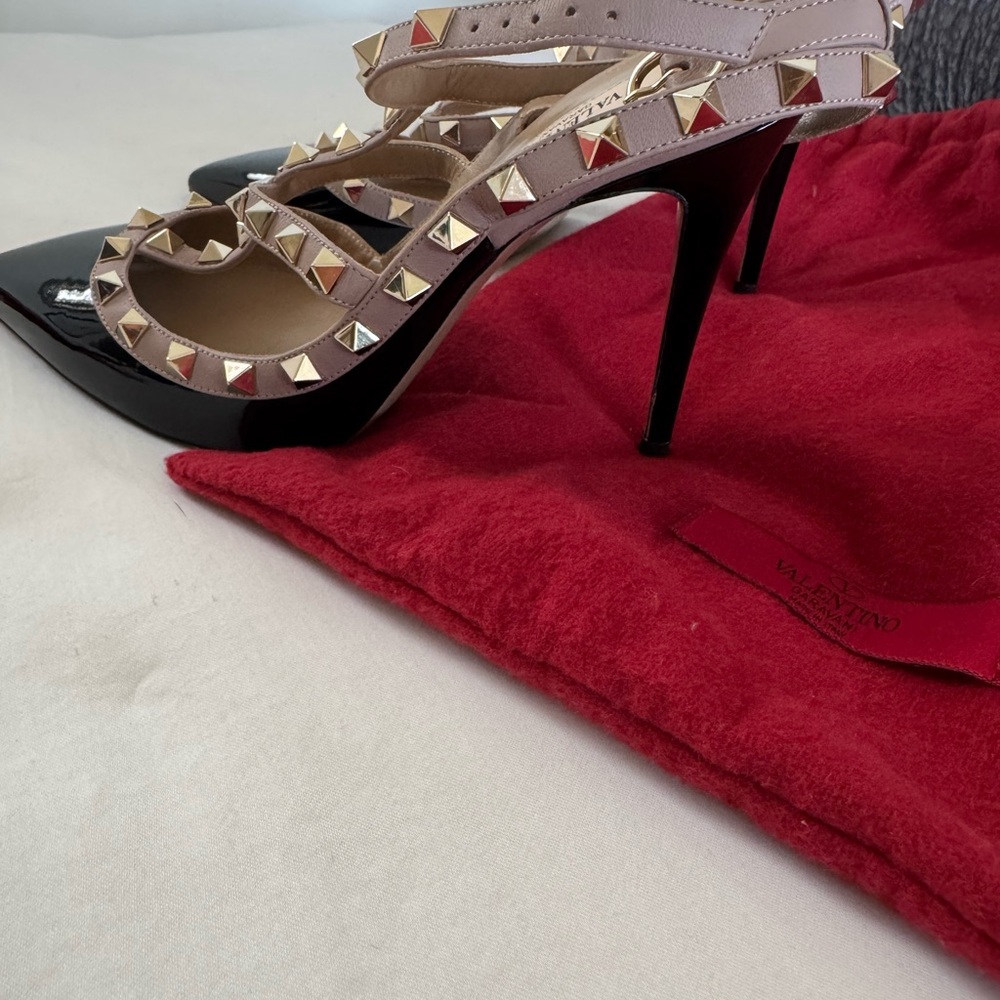 Valentino Black and Cream Studded Women's Heels